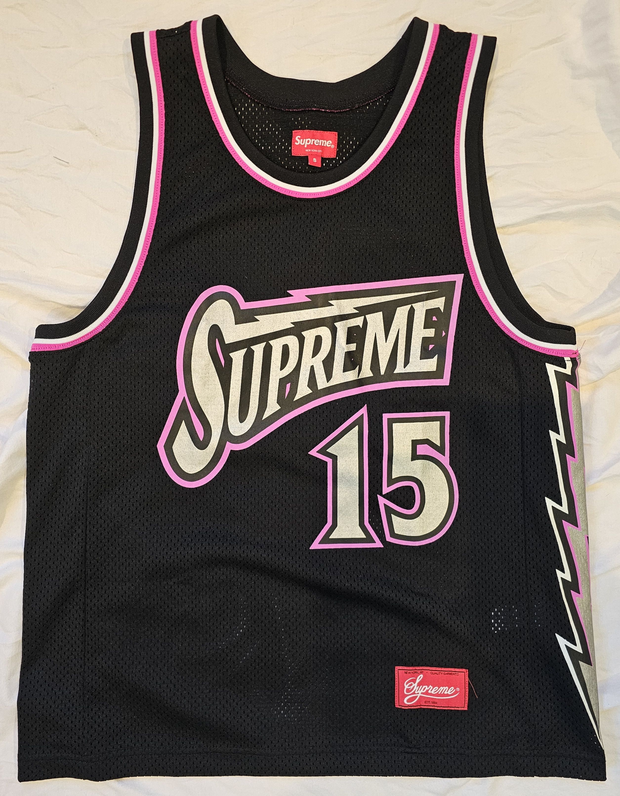 Supreme SUPREME BOLT BASKETBALL JERSEY BLACK Size US S / EU 44-46 / 1 - 1 Thumbnail