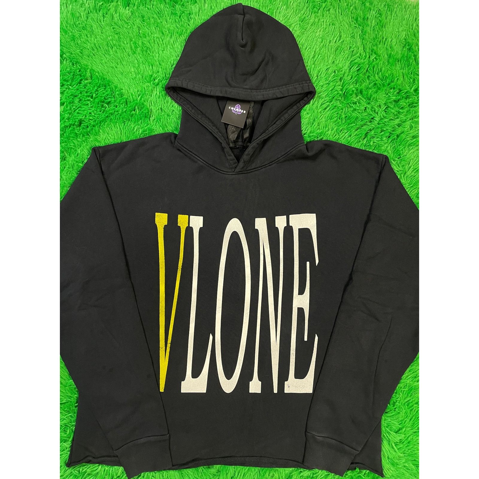 Vlone VLONE Classic Hoodie Black Yellow XL Used | Grailed