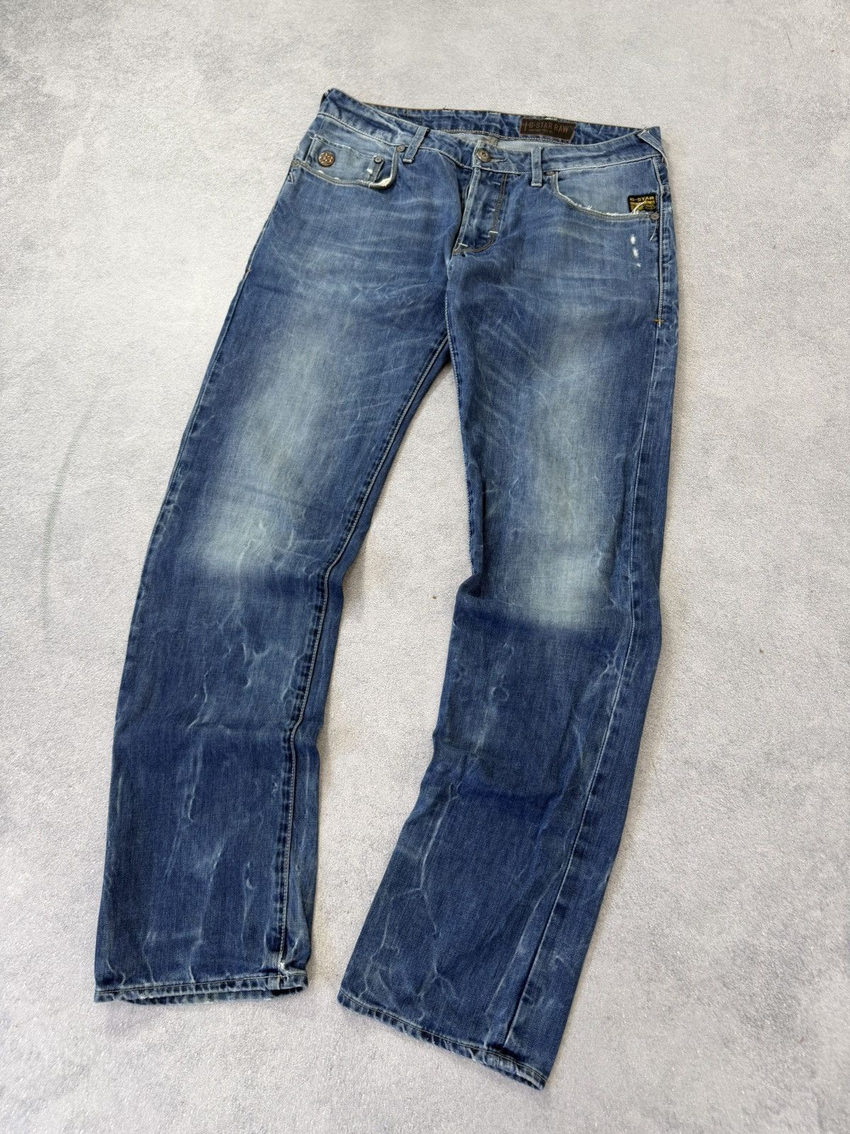 G-Star 00s G Star Tornado Mart Style Buckle Back Washed Denim Jeans Size US 32 / EU 48 - 14 Thumbnail