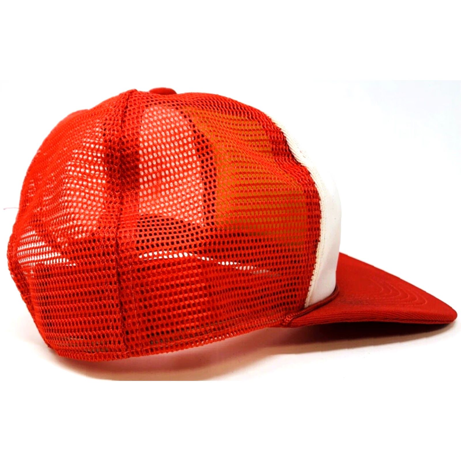 Vintage VINTAGE Red White Snapback Firefighter Fireman Bulldog Dog Trucker Hat Cap Men Adjustable Red Size ONE SIZE - 4 Thumbnail