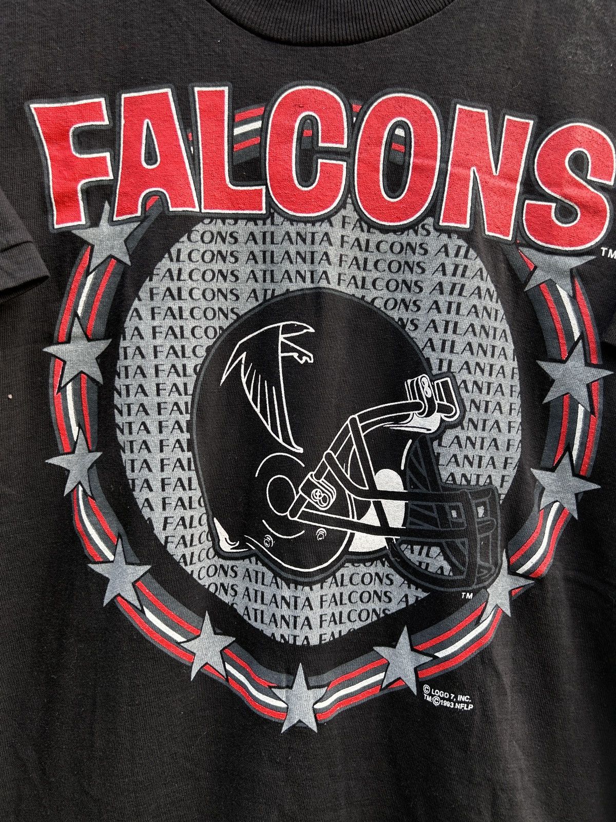 NFL 90s Vintage Logo 7 Atlanta Falcons 1993 NFLP T-Shirt Black Size US S / EU 44-46 / 1 - 2 Thumbnail