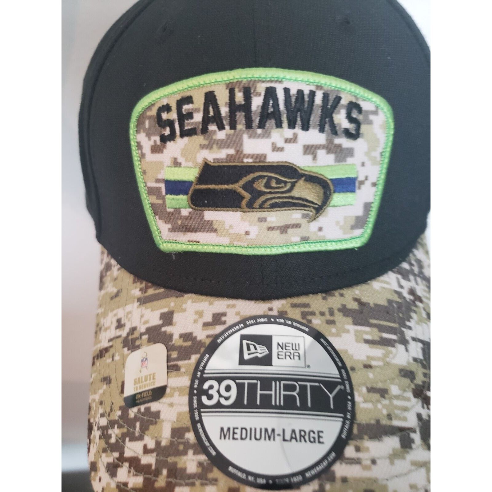 New Era Seattle Seahawks Hat 2021 Salute to Service M/L 3930 New Era Size ONE SIZE - 2 Thumbnail