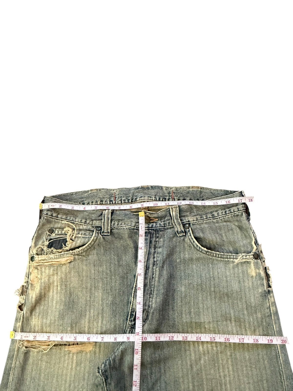 Wrangler Vintage Wrangler Buckle Back Mud Wash Distress Baggy Jeans Size 34" / US 12 / IT 48 - 6 Thumbnail