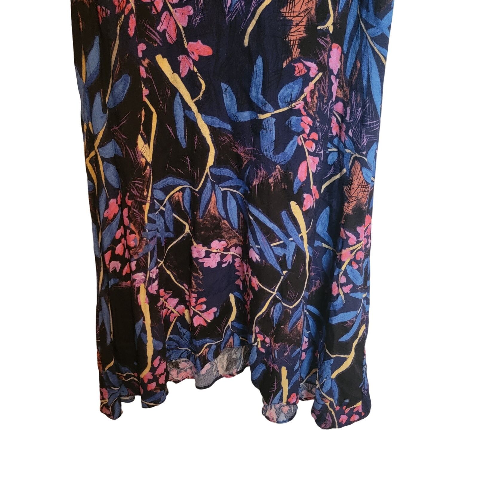 Anthropologie Black Pink Tropical Floral Cold Shoulder Dress Size 4 Size S / US 4 / IT 40 - 7 Thumbnail