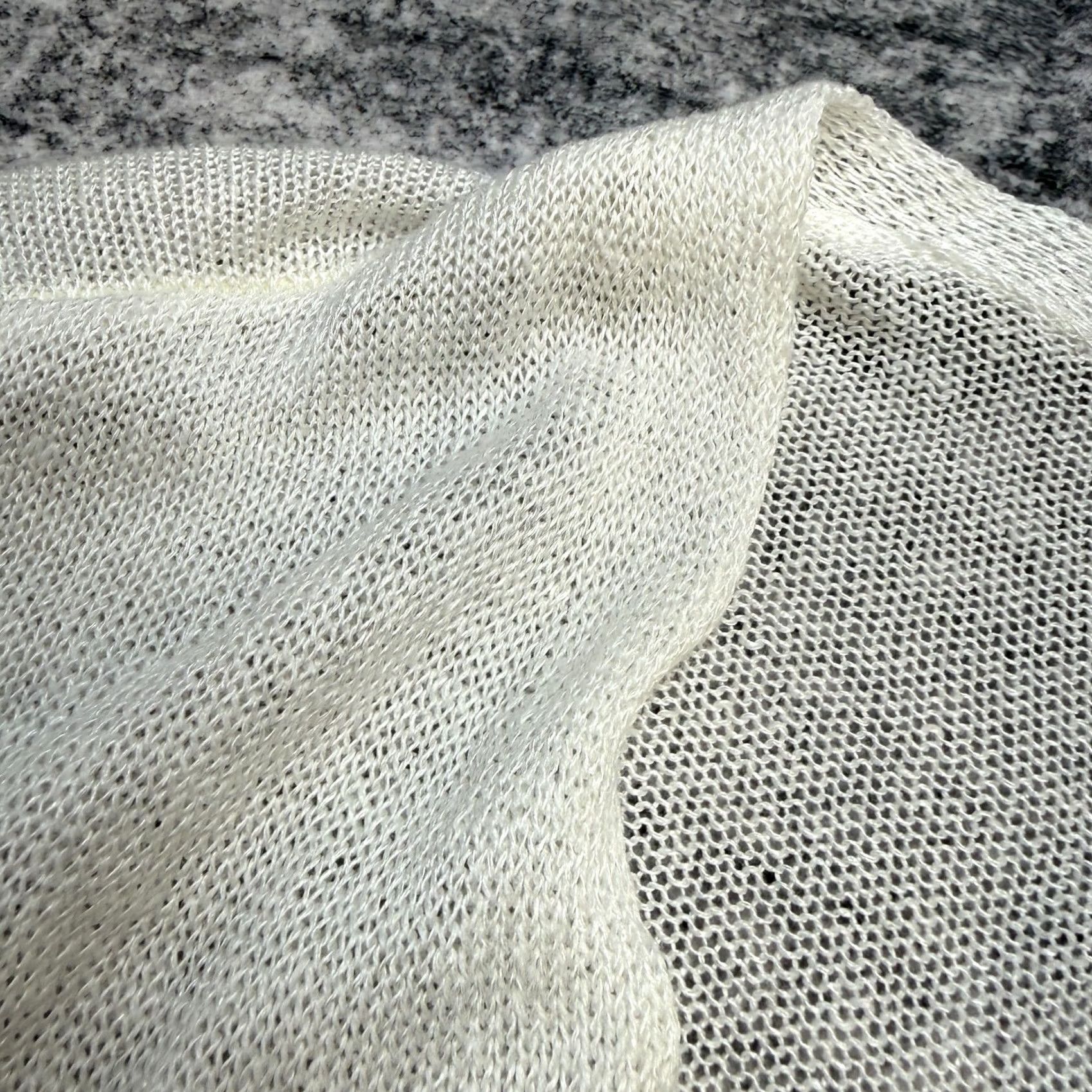 J. Jill J. Jill Cardigan Sweater Women 3X White Open Knit Linen Beach Coverup Coastal NEW Size XXL / US 16-18 / IT 52-54 - 5 Thumbnail