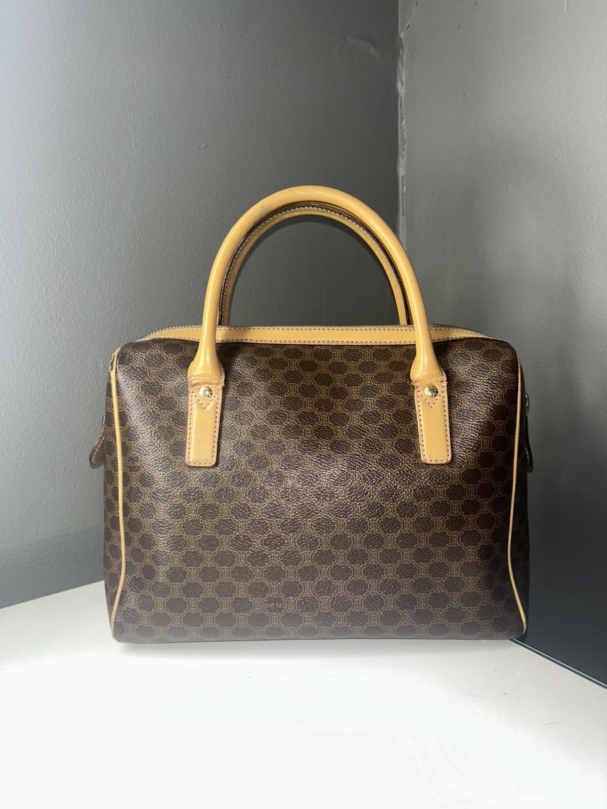 Celine Vintage Celine Macadam Mini Boston Bag Size ONE SIZE - 8 Thumbnail