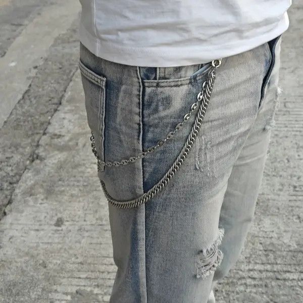 Japanese Brand MinPepper x Naoko imalist Stainless Steel Pants Chain Silver Size ONE SIZE - 2 Thumbnail