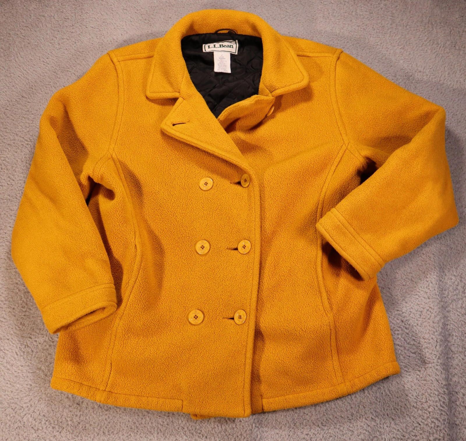 L.L. Bean Women’s L.L Bean Yellow Button Peacoat Thinsulate Medium Size M / US 6-8 / IT 42-44 - 1 Thumbnail