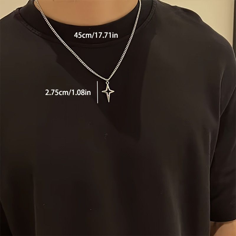 Vintage Cross Star Shape Pendant Necklace Size ONE SIZE - 2 Thumbnail