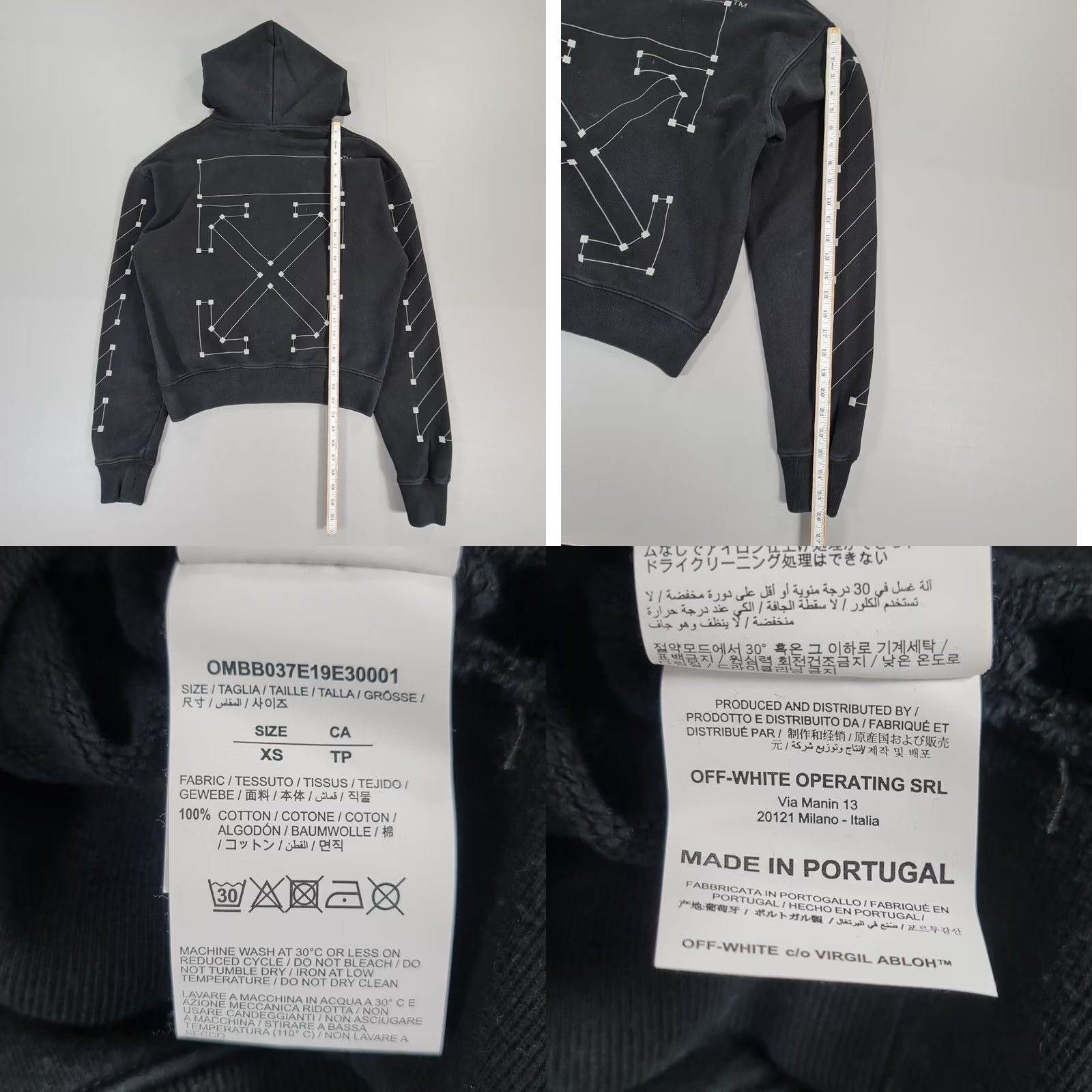 Off-White VINTAGE Off-White Mens Hoodie Black XS Pullover Logo Front Cotton Fleece Kangaroo Pocket Diag Backone? Size US XS / EU 42 / 0 - 9 Thumbnail
