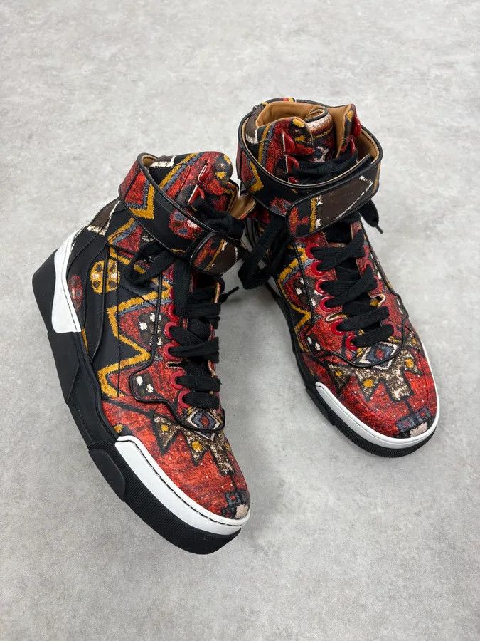 Givenchy AW2015 Givenchy Persan Red Mozaic High Leather Tyson Sneakers by Riccardo Tisci Size US 7 / EU 40 - 5 Thumbnail