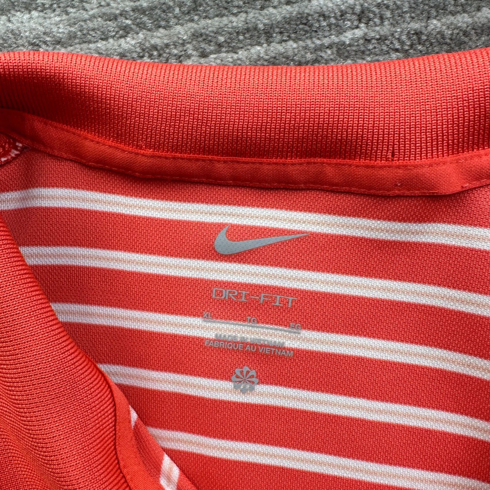 Nike nike polo shirt mens XL orange victory striped dri fit golf Size US XL / EU 56 / 4 - 6 Thumbnail