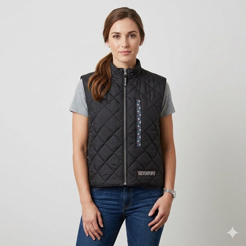 Handmade Silverfoot Black Quilted Vest - handmade in Squamish BC 🇨🇦 Size S / US 4 / IT 40 - 1 Thumbnail