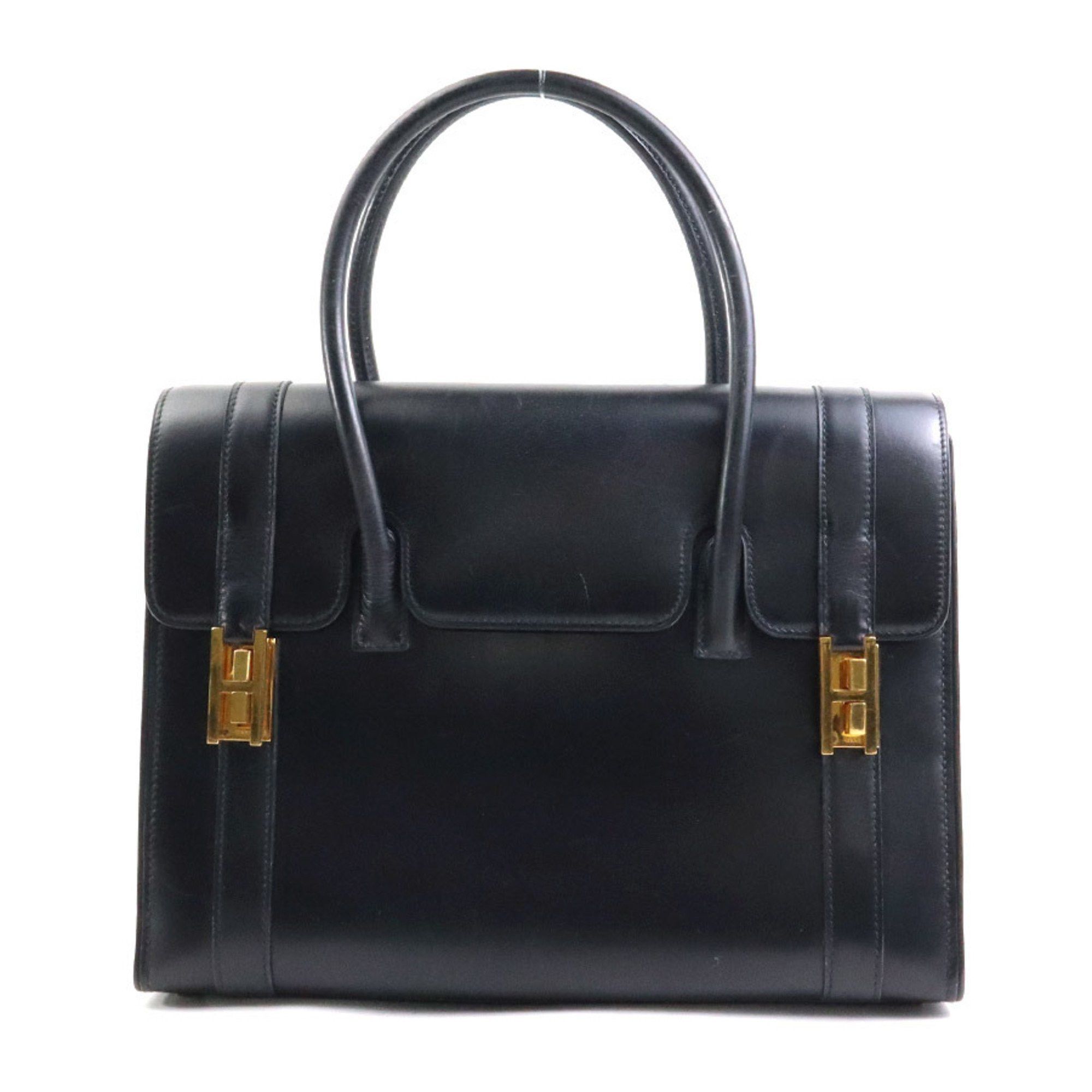 Hermes Hermes Handbag Drag 27 Box Calf Black Gold Women's 90045a Size ONE SIZE - 1 Thumbnail