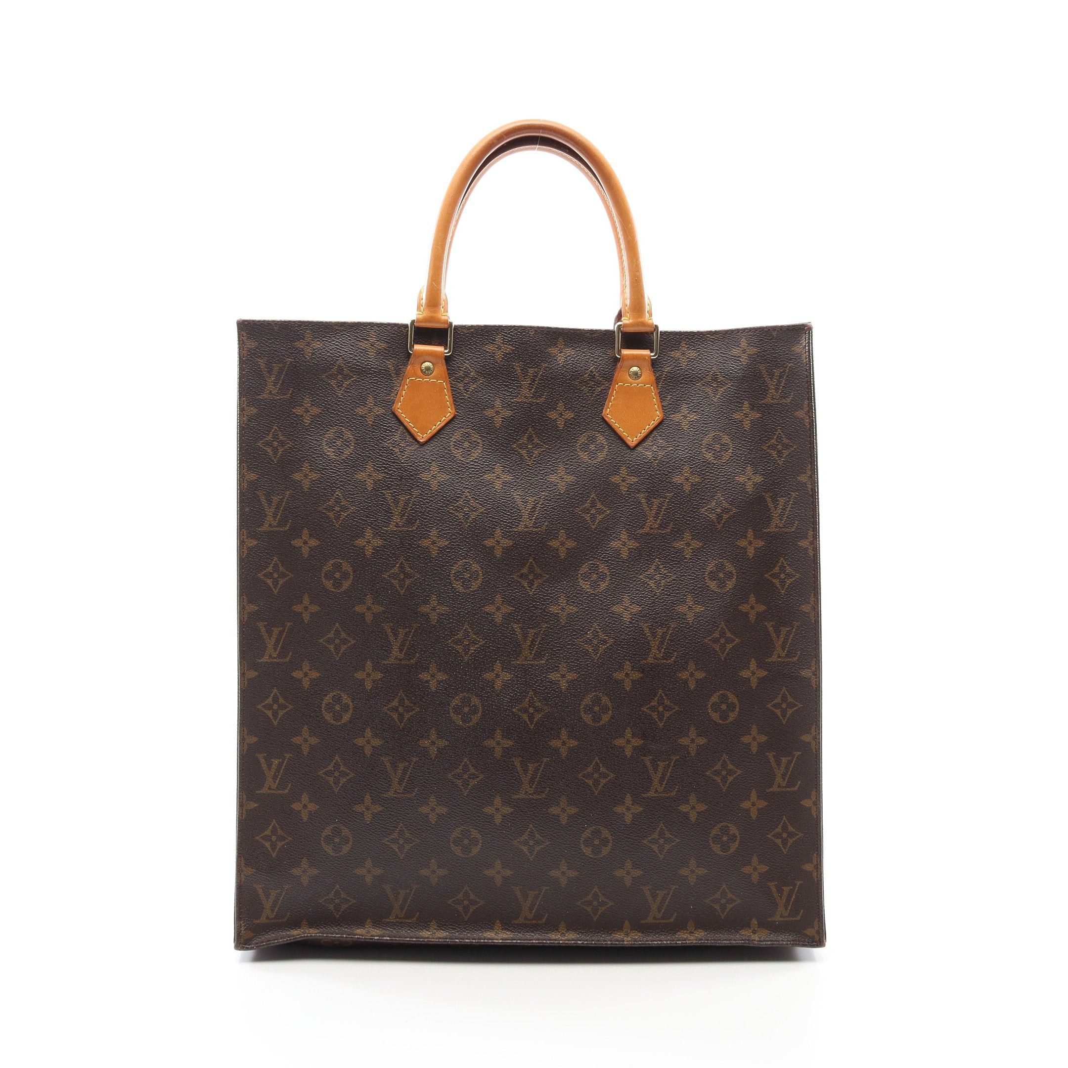 Louis Vuitton Louis Vuitton Sac Plat Monogram Handbag Tote Bag Leather Brown Size ONE SIZE - 1 Thumbnail
