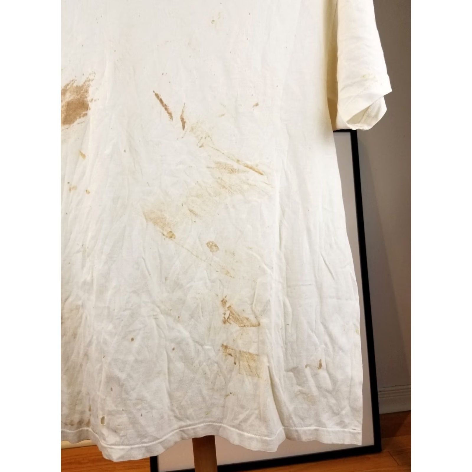 Stafford VINTAGE Stafford Grunge White T-Shirt SZ LARGE T-Shirt Men 90s USA Vintage Grunge White Tee 22 inch Chest 26 inch Back Length Size US L / EU 52-54 / 3 - 3 Thumbnail