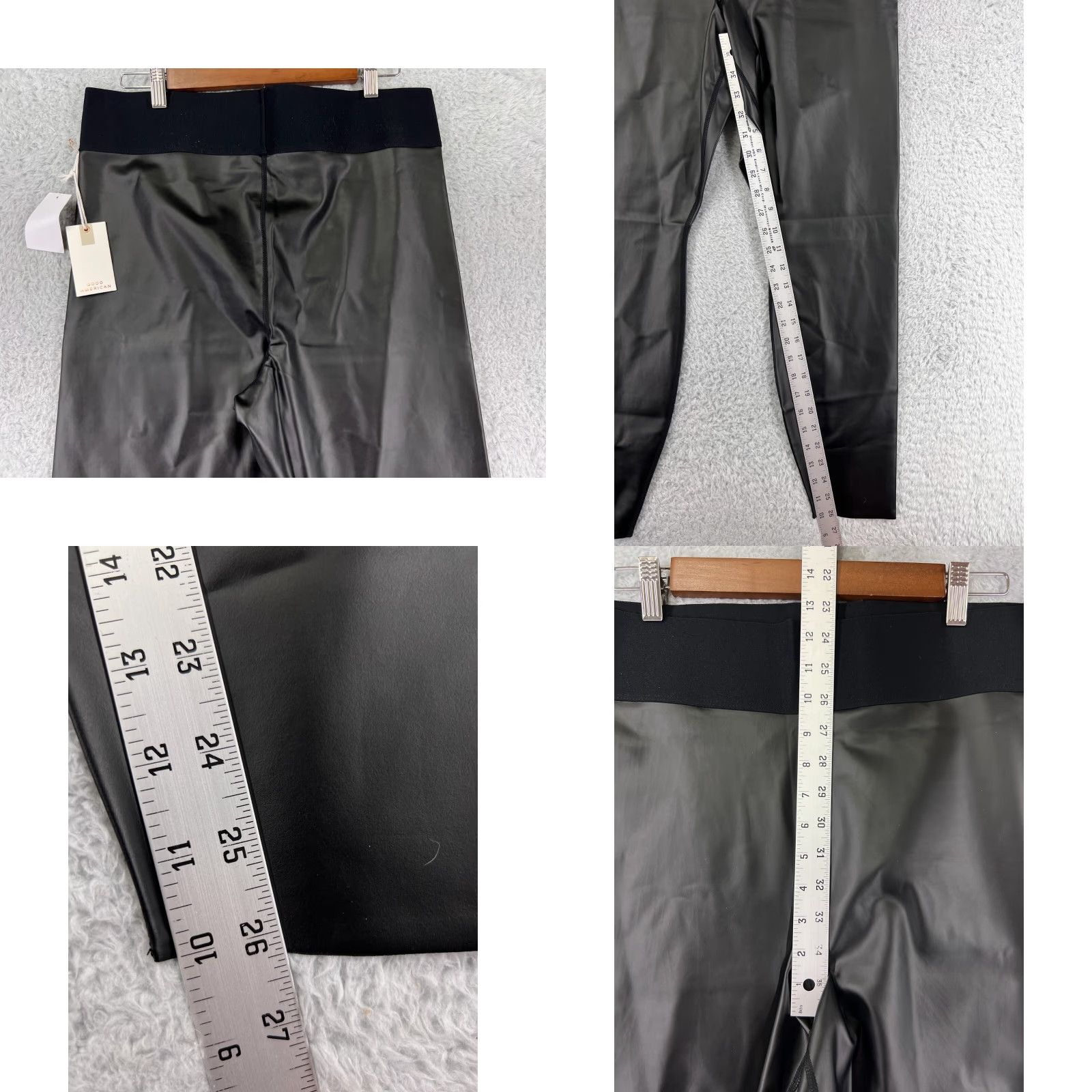 Good American Good American Pants Womens 5 Black Faux Leather Blend NWT Solid Regular Straight Casual Workwear 34in Waist 26in Inseam Womens Pants 90s? Size 27" / US 4 / IT 40 - 8 Thumbnail