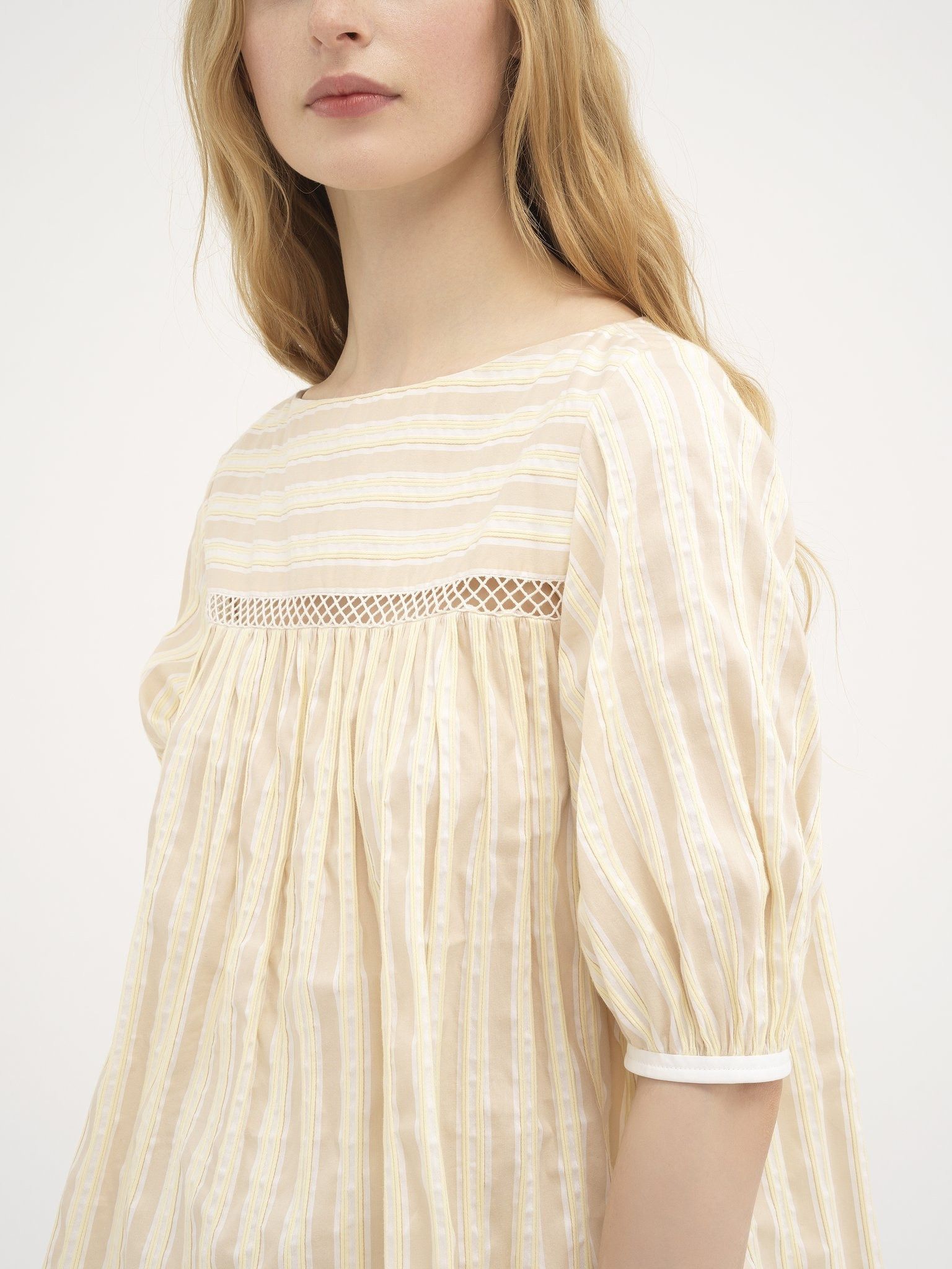 Chloe o1loc1c10425 Boat-Neck Top For Women in Beige/Multicolor Size XL / US 12-14 / IT 48-50 - 5 Thumbnail