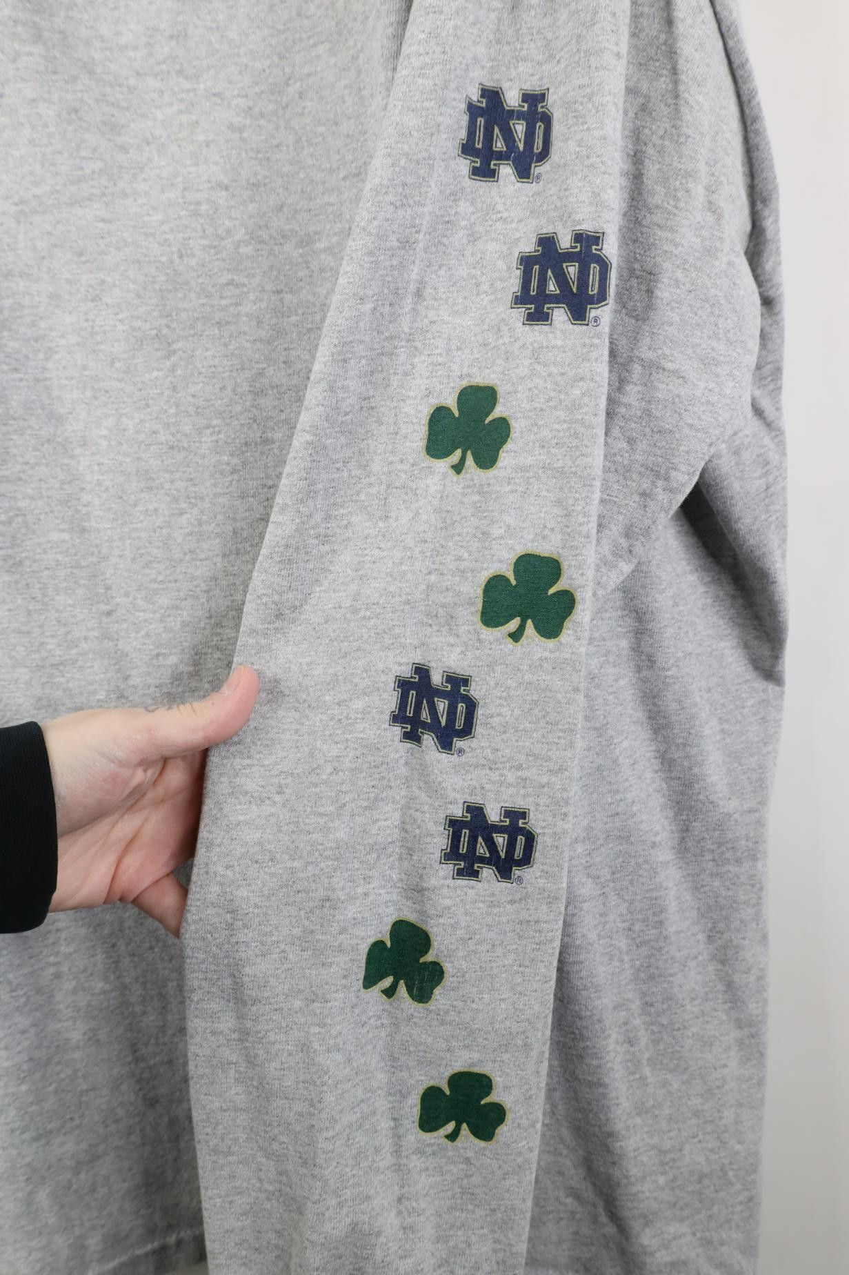 Vintage Vintage 90s University Long Sleeve T-Shirt Heather Gray USA Size US XXL / EU 58 / 5 - 8 Thumbnail