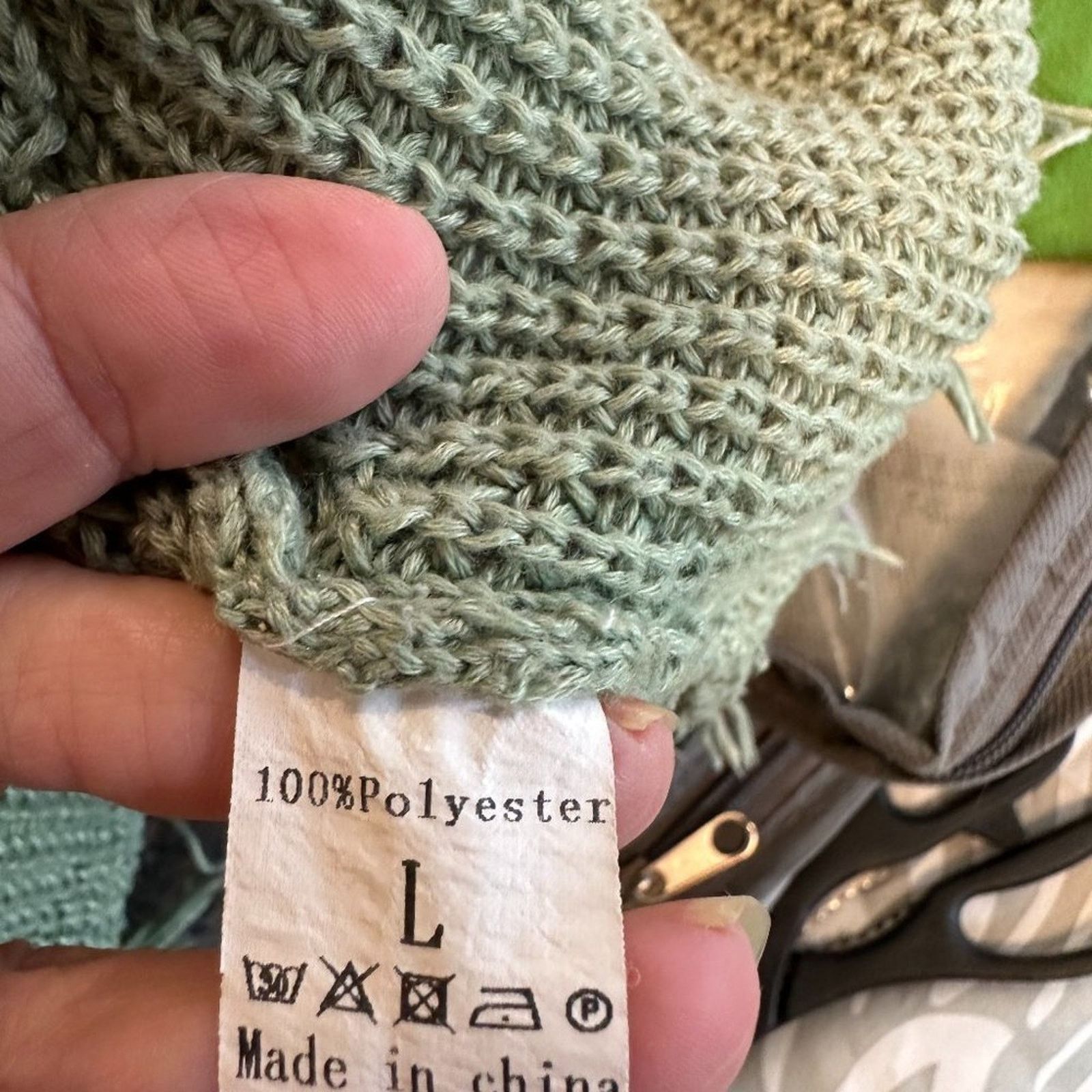 Other SideFeels V Neck Cold Shoulder Knitted Sweater Mint Green L Size L / US 10 / IT 46 - 16 Thumbnail