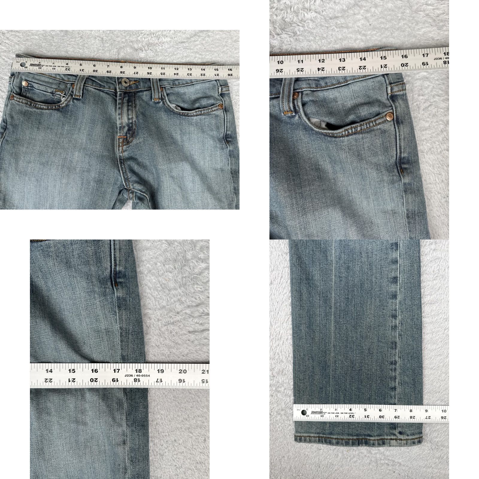 Denime Vertigo Jeans Juniors 11/12 Light Wash Mid Rise Straight Stretch Denim 30x32 Size 32" / US 10 / IT 46 - 9 Thumbnail
