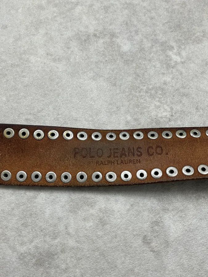 Polo Ralph Lauren 2000s Ralph Lauren Brown Leather Studded Belt Size ONE SIZE - 7 Thumbnail