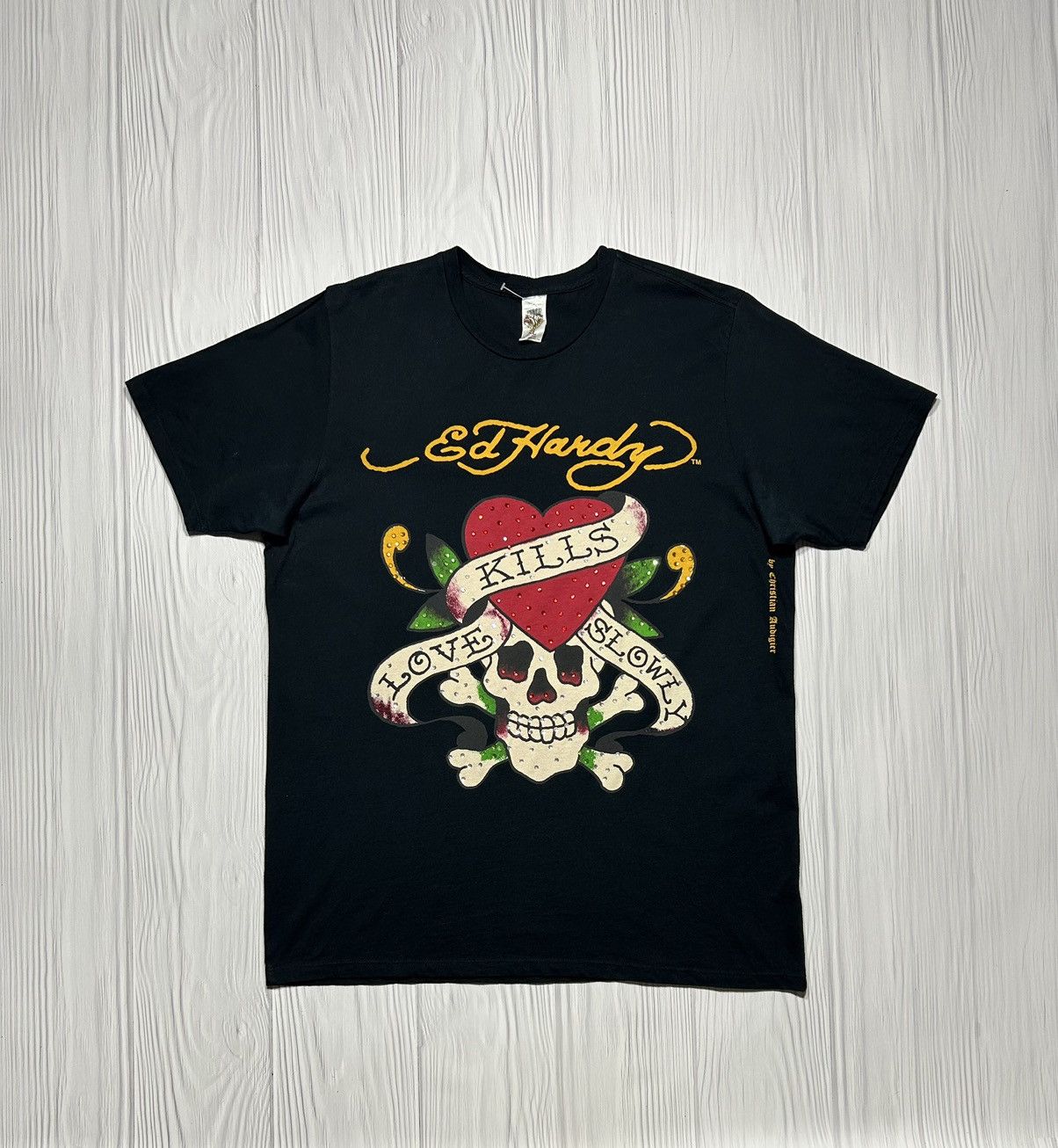 Ed Hardy Vintage USA Ed Hardy Rhinestones Tiger T-Shirt Size US XL / EU 56 / 4 - 1 Thumbnail