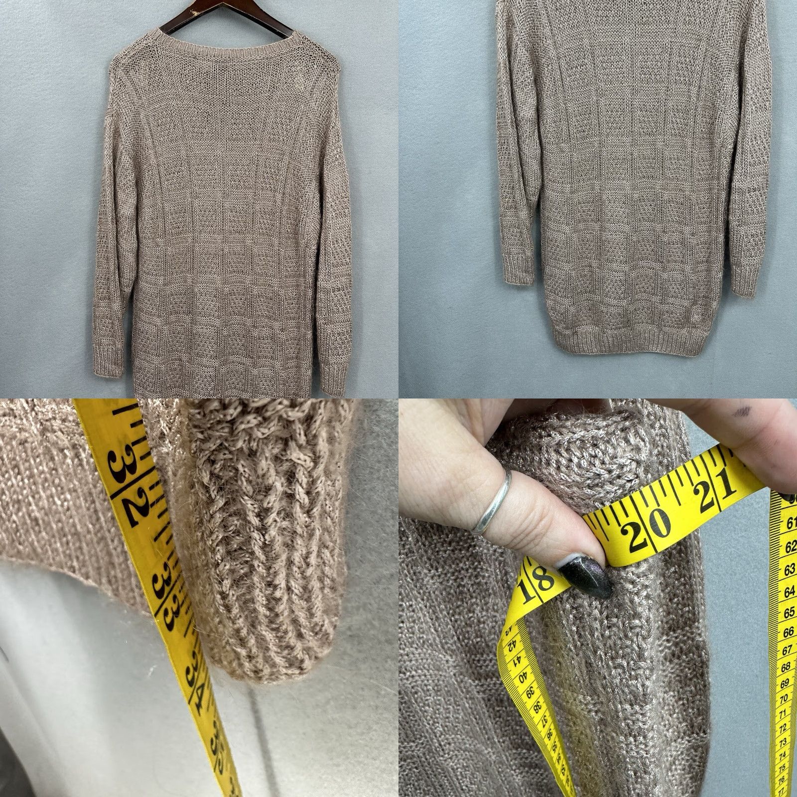 Anne Klein Anne Klein Bloomingdales Sweater Womens L Beige y2k Oversize Mohair Silk Blend Quiet Size L / US 10 / IT 46 - 9 Thumbnail