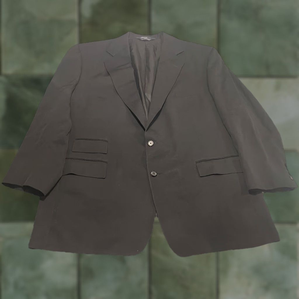 Polo Ralph Lauren VTG Polo Ralph Lauren Blazer 46 Black Wool 2 Button Notch USA 1990s Men Regular Jacket Blazer, Single-Breasted, Dry Clean Only, Solid, Cupro Lining Size US XXL / EU 58 / 5 - 1 Thumbnail