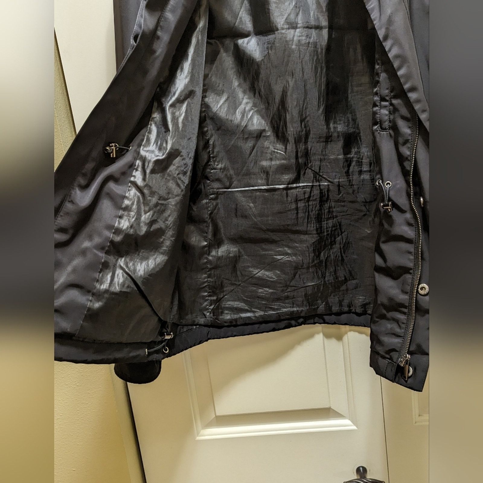 Zara Zara man young collection large coat, hidden hood, black Size US L / EU 52-54 / 3 - 5 Thumbnail