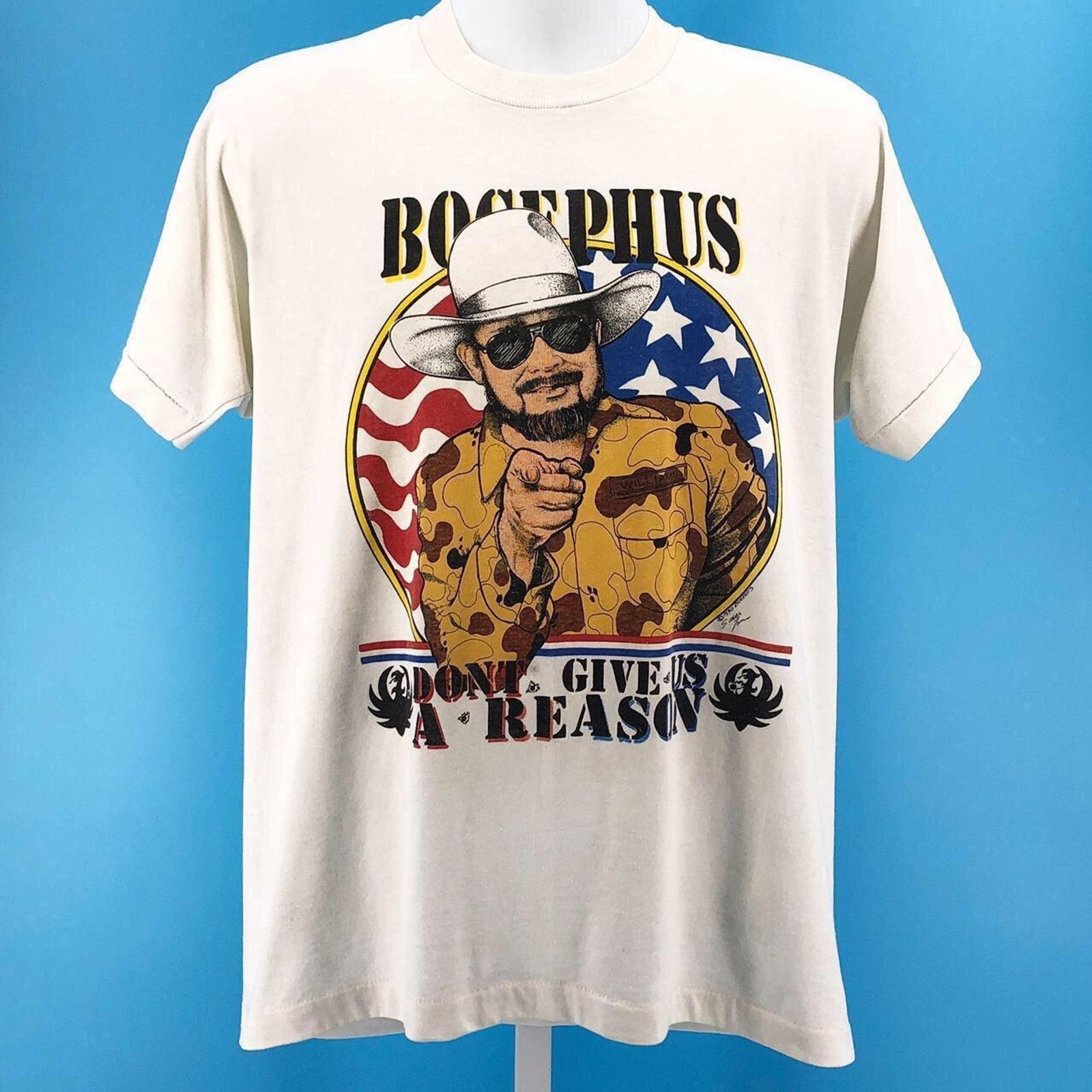 Vintage Hank Williams Jr Bocephus Fan Club tshirt 90s 1990s vintage Size US M / EU 48-50 / 2 - 1 Thumbnail