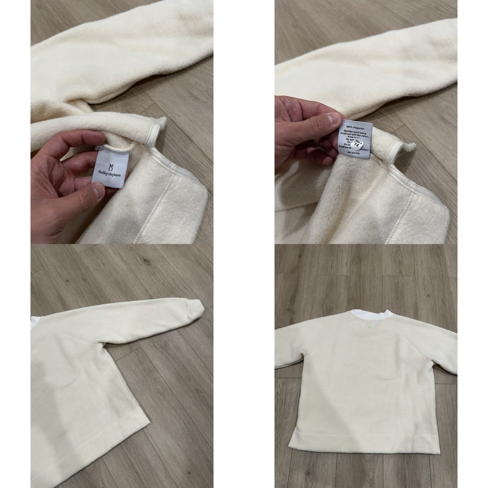 Vintage VINTAGE N/A Dudley Stephens Stanwich Sweatshirt Womens XL Cream V-Neck Pile Fleece Size XL / US 12-14 / IT 48-50 - 8 Thumbnail