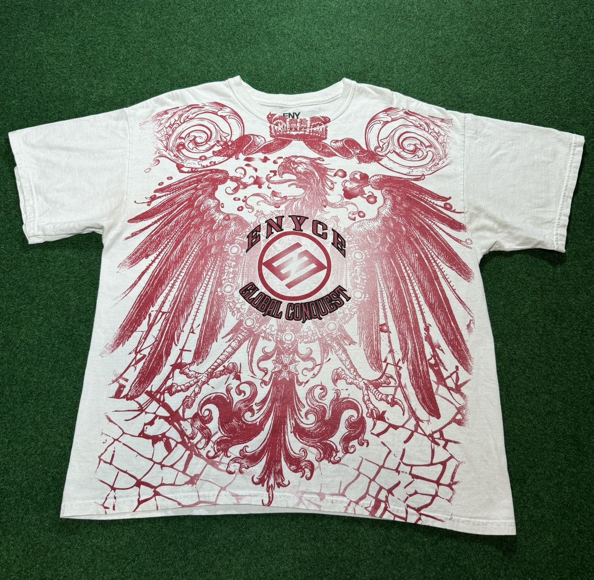 Enyce × Vintage Y2K Enyce Gloal Conquest Jesse Pink Grunge Hip Hop T Shirt Size US XL / EU 56 / 4 - 1 Thumbnail
