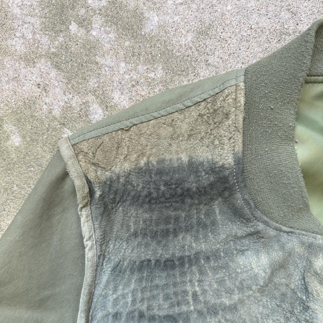 LongJourney longjourney army green patchwork leather bomber jacket ma-1 Size US XL / EU 56 / 4 - 5 Thumbnail