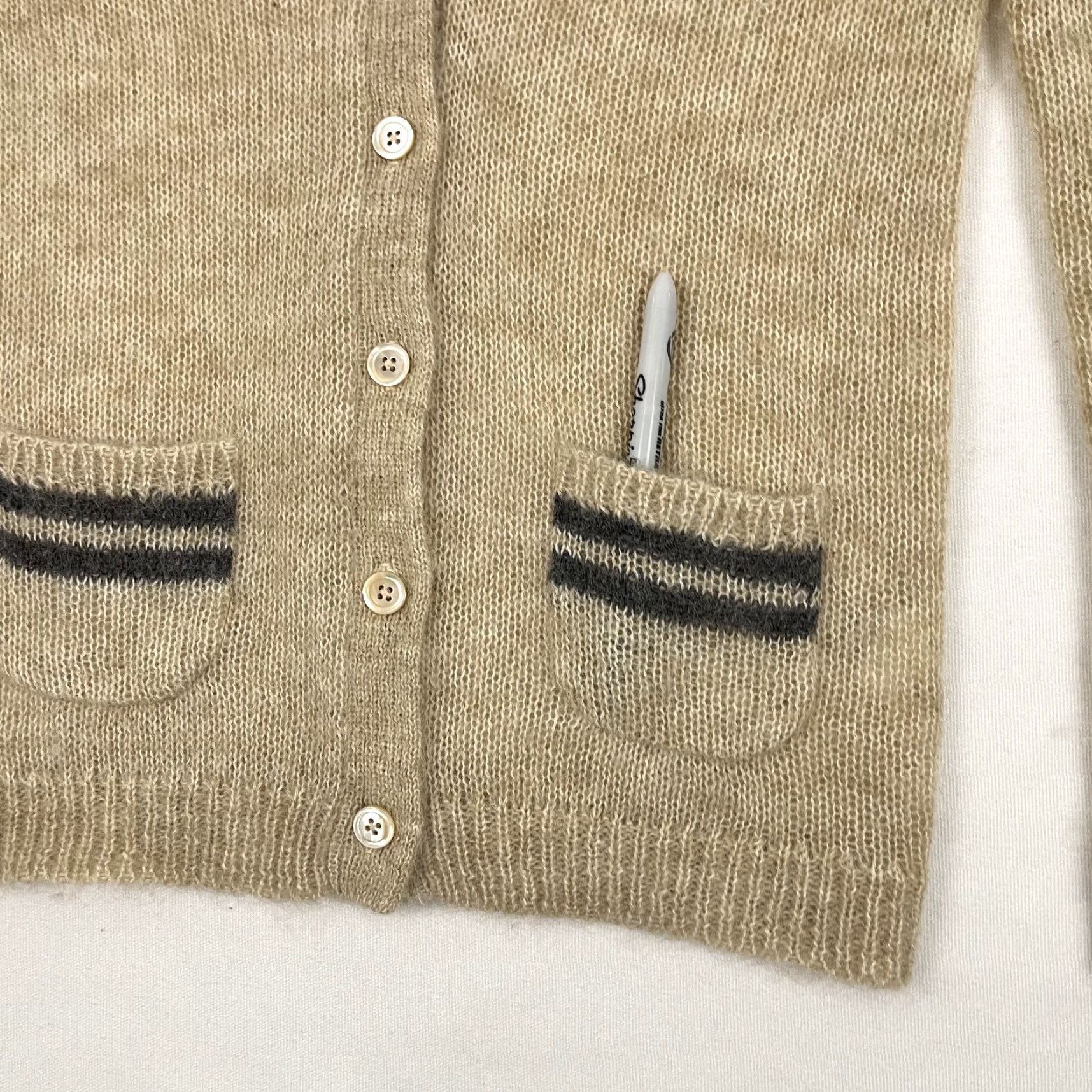 J. Crew Cardigan Sweater Women Small Brown Mohair Wool Preppy Old Money Academia