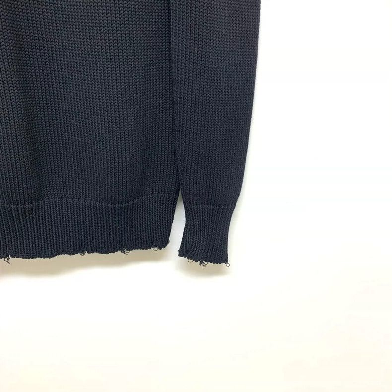Givenchy Givenchy Black Distressed Knit Sweater Size S Shoulder Wid Size US S / EU 44-46 / 1 - 4 Thumbnail