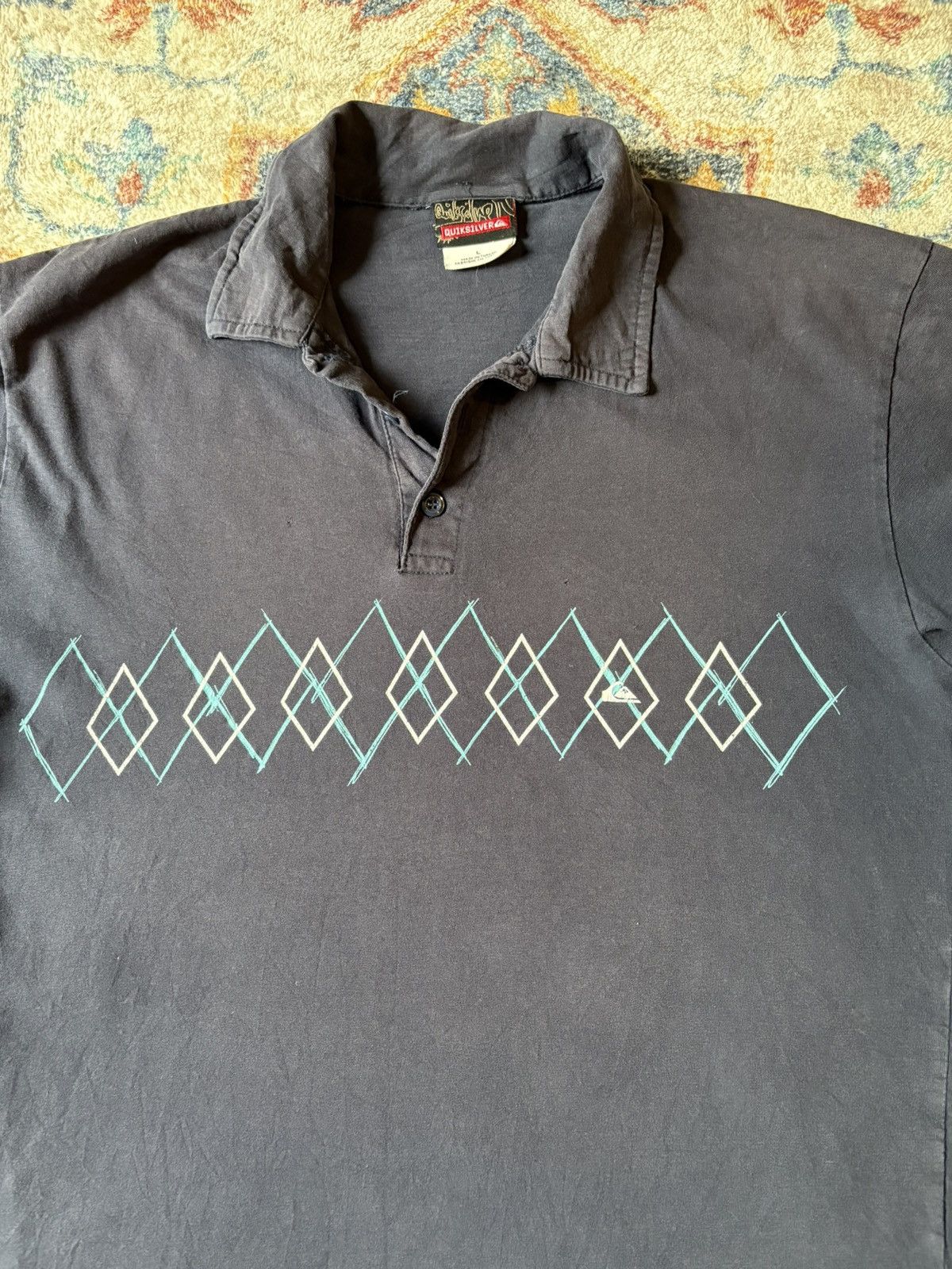 Quiksilver Vintage Quiksilver Diamonds Polo Shirt Large Size US L / EU 52-54 / 3 - 4 Thumbnail
