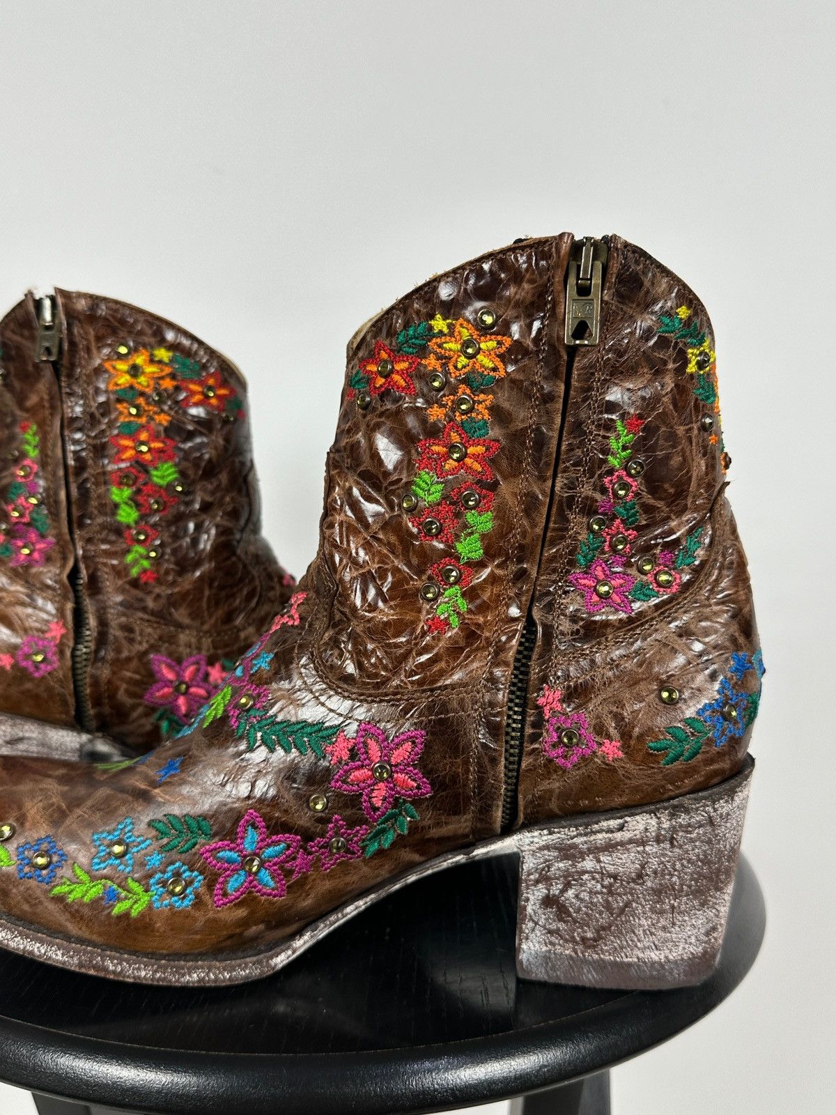 Old Gringo Mexicana Old Gringo Sora Leather Cowboy Floral Ankle Boots Size US 9.5 / IT 39.5 - 20 Thumbnail