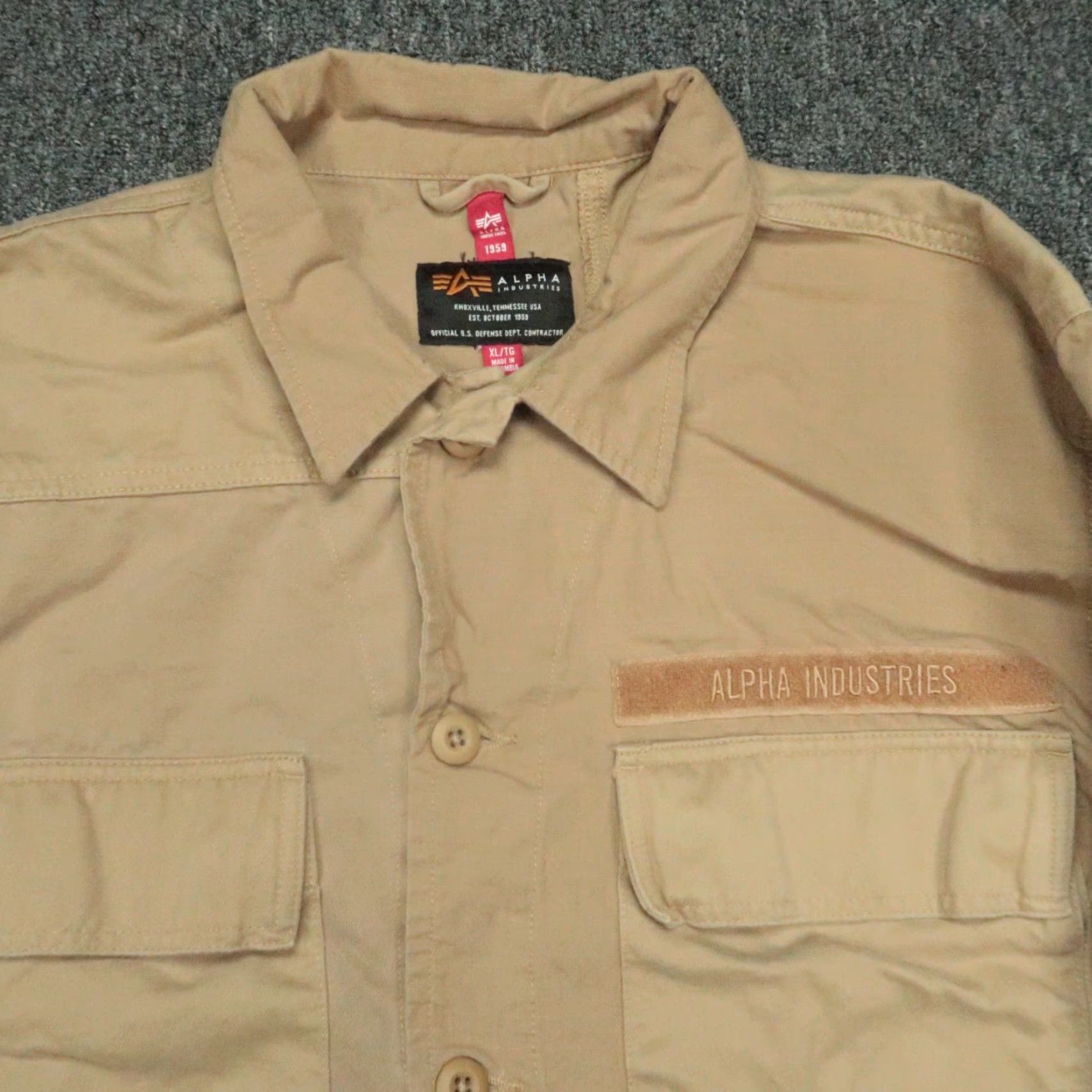 Alpha Industries VINTAGE Alpha Industries Jacket Mens XL Khaki Mixed Media Military Jacket Size US XL / EU 56 / 4 - 2 Thumbnail