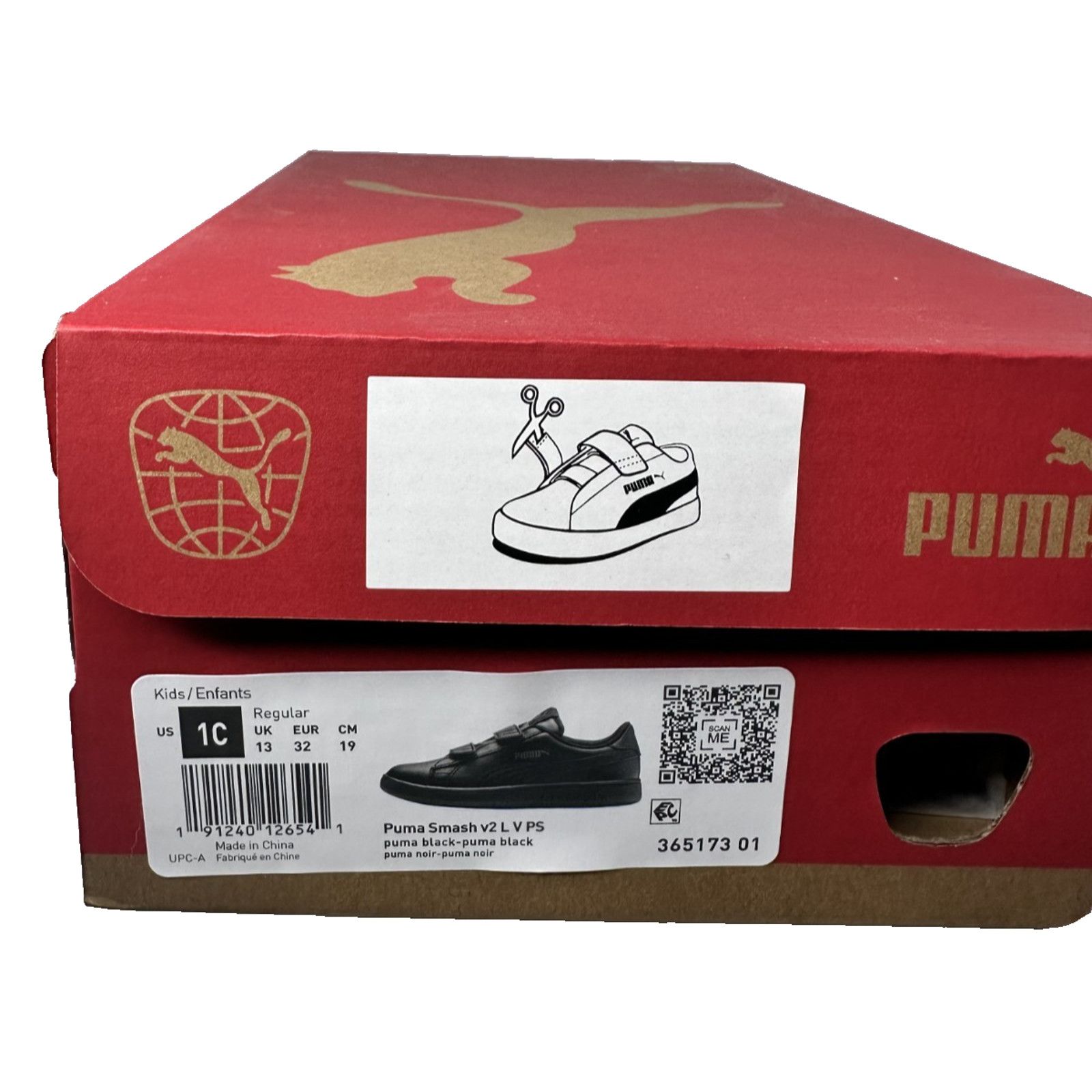 Puma PUMA Toddler kids Smash V2 L V PS Black Leather Sneakers Size US 4 / IT 34 - 8 Thumbnail