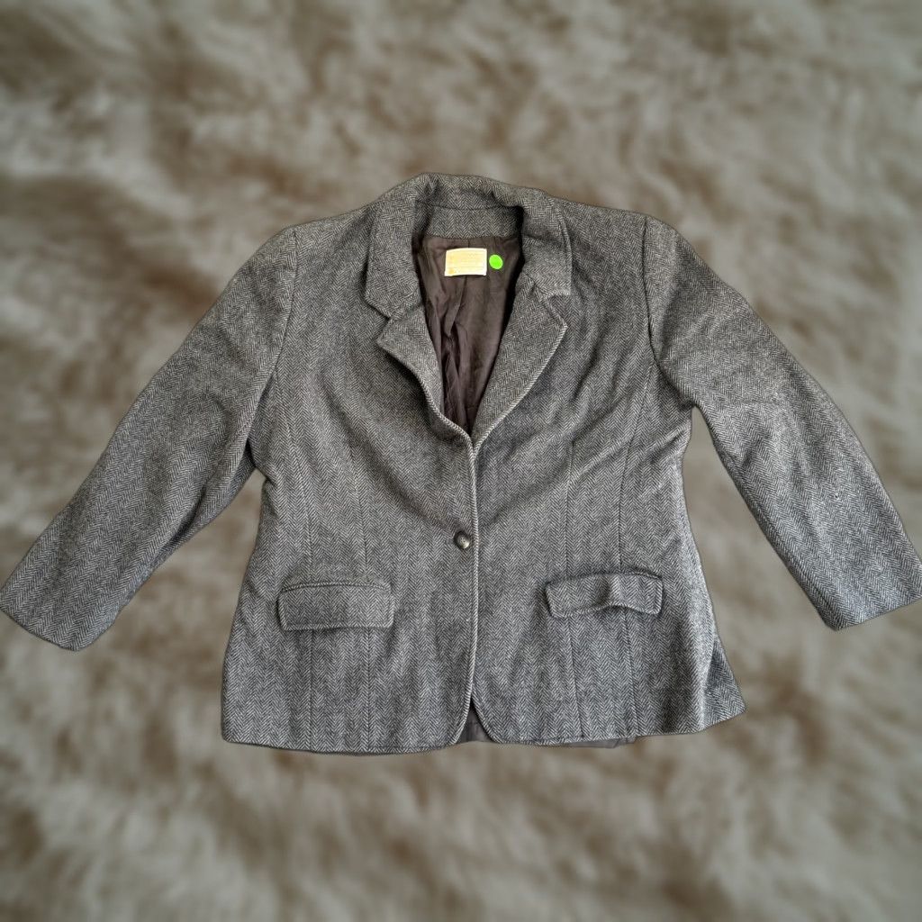 VINTAGE Pendleton Wool Blazer Women's Large 100% Virgin Wool Gray