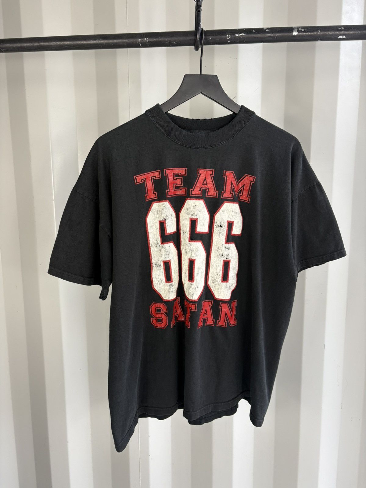 Vintage Thrashed Team Satan 666 Faded Distressed Shirt GRUNGE Band Size US XL / EU 56 / 4 - 1 Thumbnail