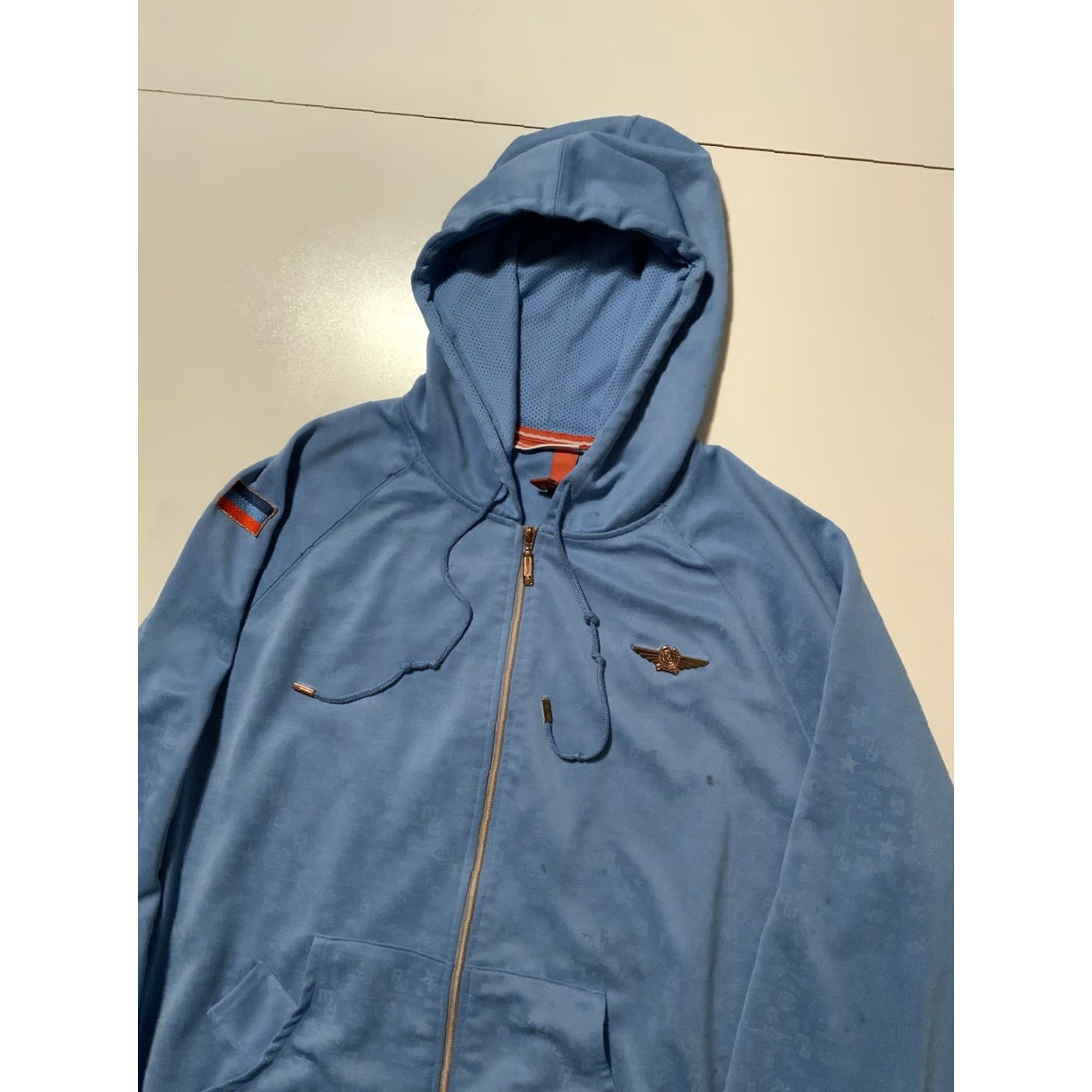 Rocawear VINTAGE Rocawear Denim Co Flight Wings AOP Zip Blue Hoodie XL Mens Size US XL / EU 56 / 4 - 3 Thumbnail