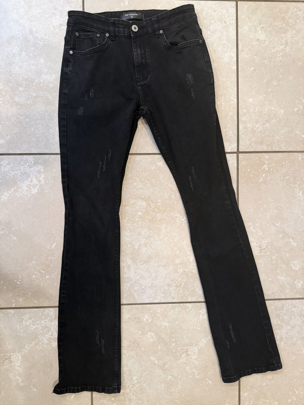 SERENEDE Serenede Black Ripped Distressed Denim Jeans | Grailed