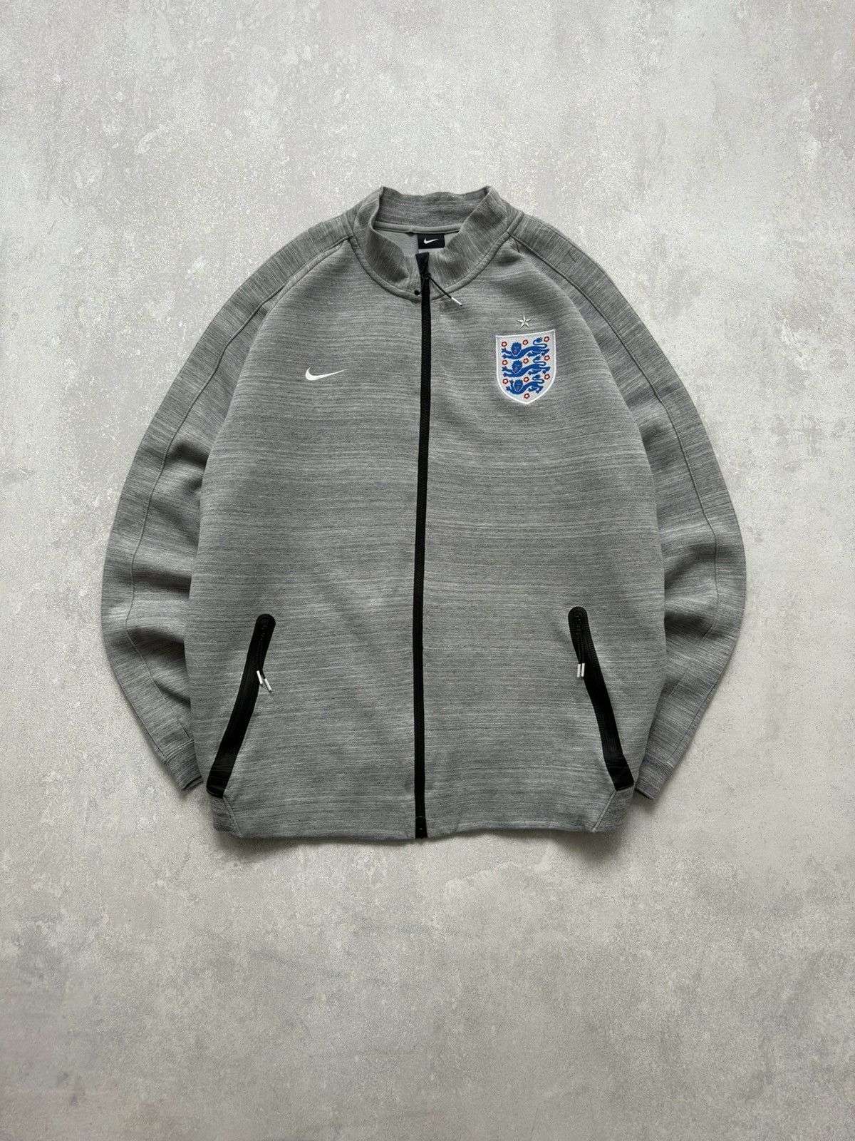 Nike Vintage Nike England Gray Training Tech Fleece Jacket Size US XXL / EU 58 / 5 - 1 Thumbnail