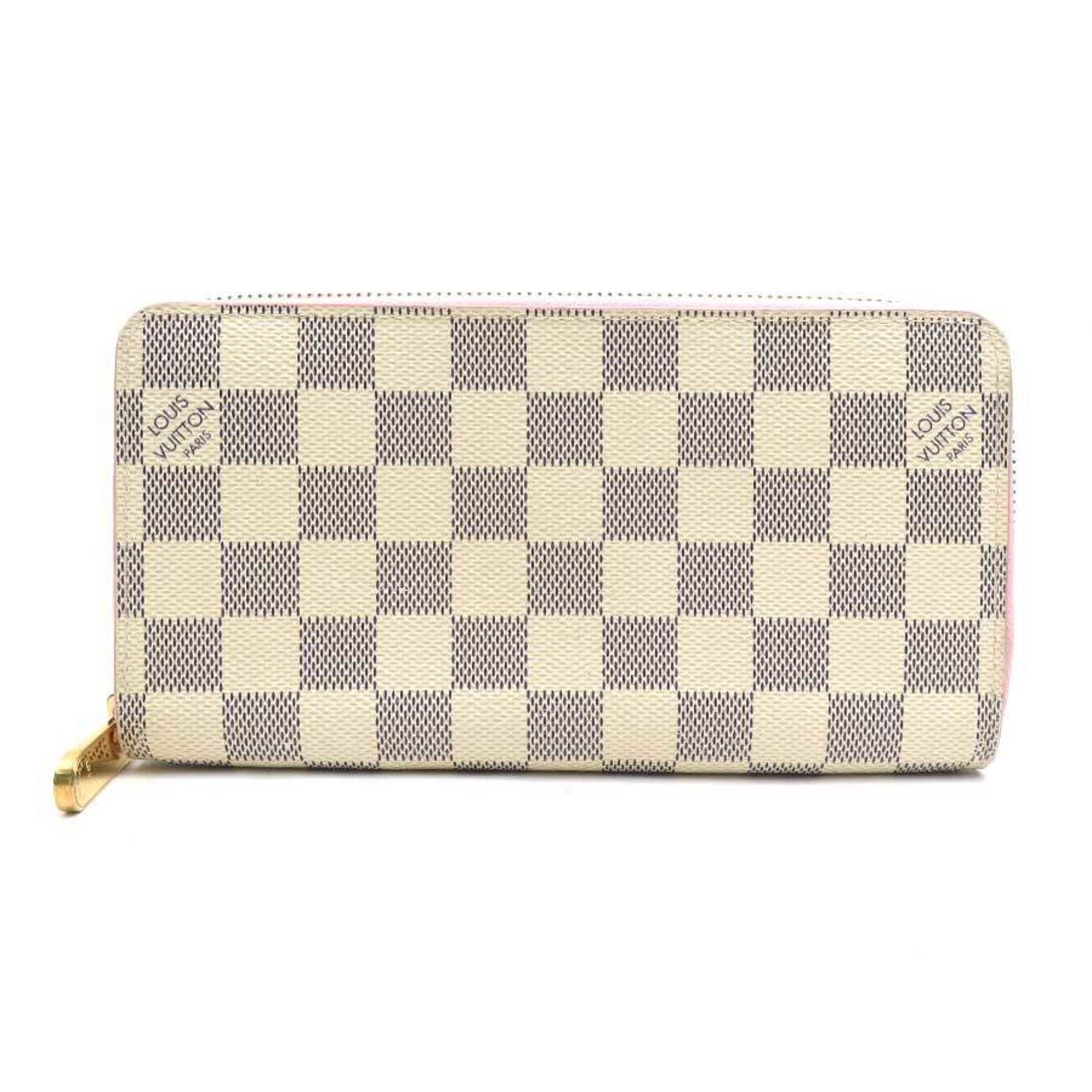Louis Vuitton Louis Vuitton Round Long Wallet Damier Azur Zipper Canvas Azure Pink Women's e60162a Size ONE SIZE - 1 Thumbnail