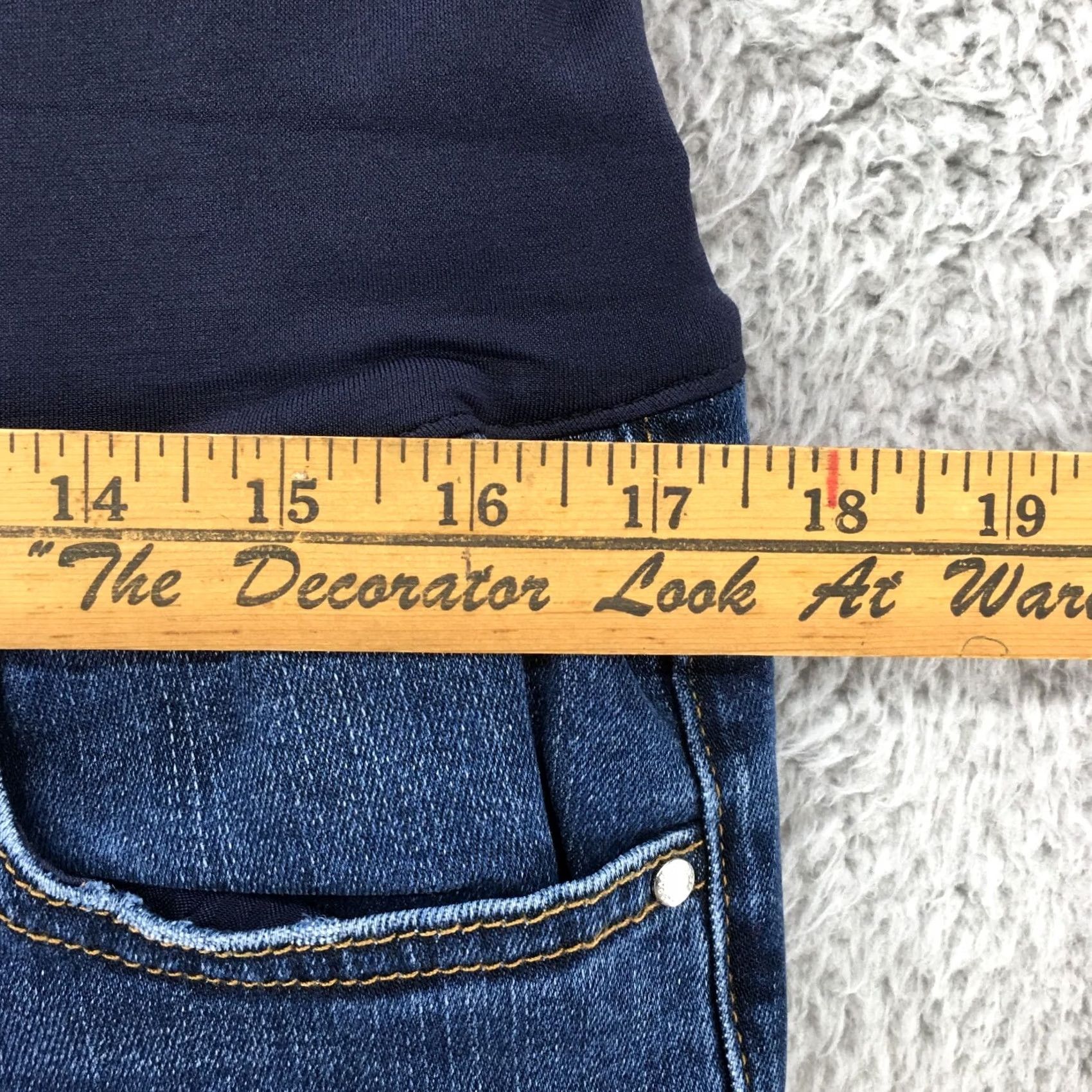 Gap Gap Maternity Jeans Womens 32 Blue Denim Mid Rise Over Bump Band Stretchable Jeans Size 24" / US 00 / IT 34 - 6 Thumbnail