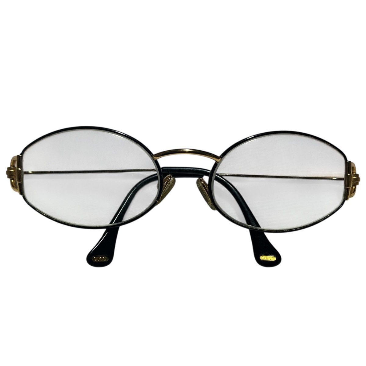 Gucci GUCCI Vintage Gold Temple Glasses Size ONE SIZE - 1 Thumbnail