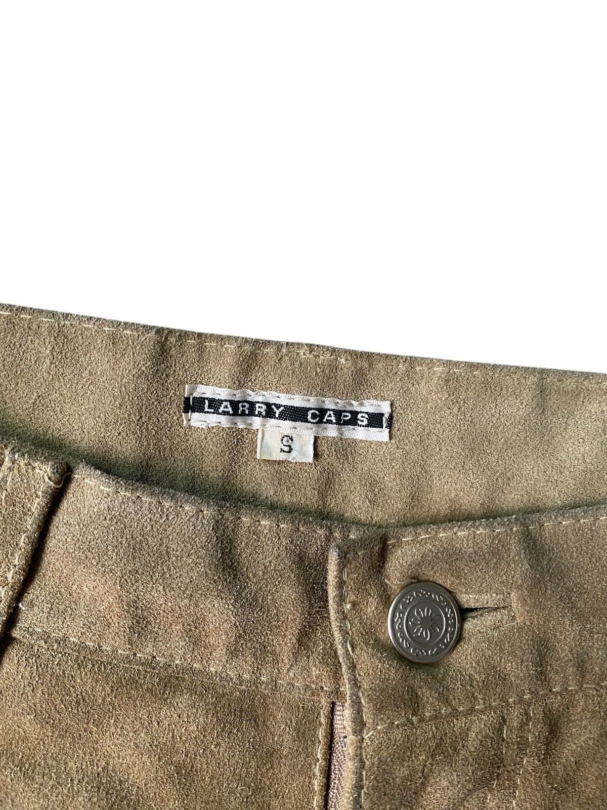 Japanese Brand × Le Grande Bleu (L.G.B.) × Vintage VINTAGE LARRY CAPS "saiz 28" LEATHER BEEF PANTS NICE DESIGN Size US 28 / EU 44 - 5 Thumbnail