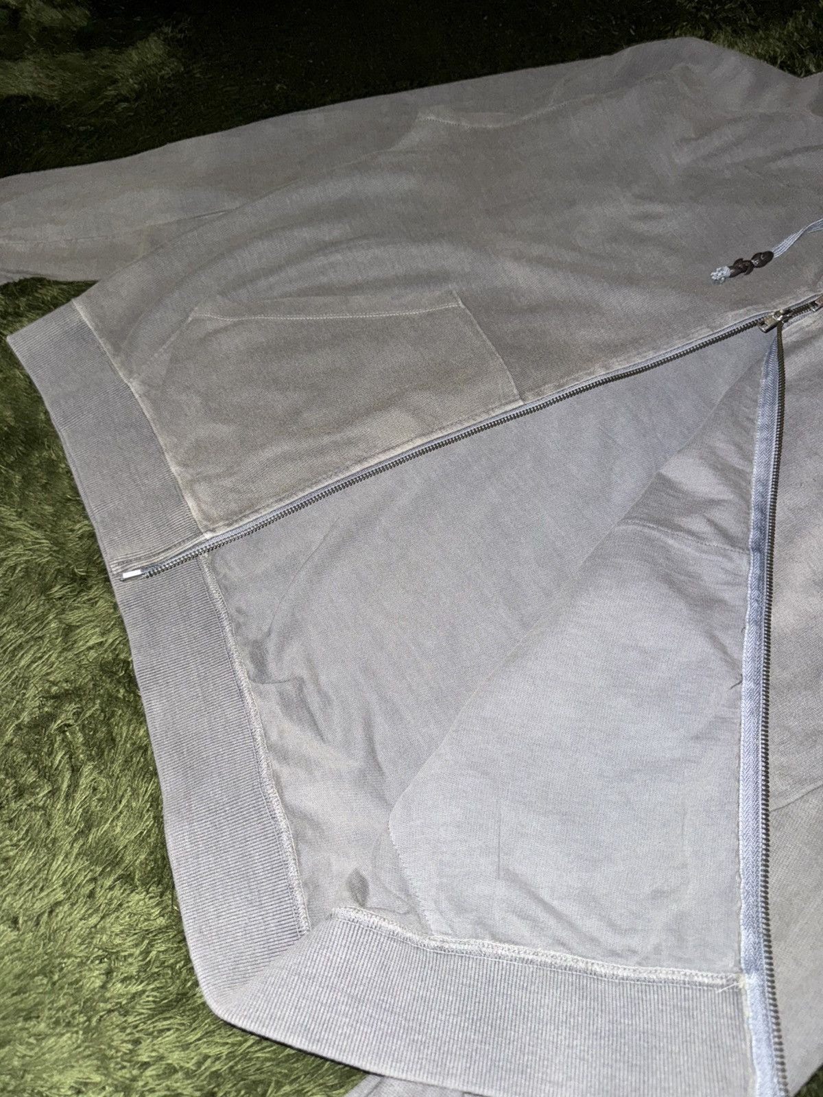 Japanese Brand [XL] Cost per Kilo Lightweight Bleached Zip-Up Hoodie – Grey Size US XL / EU 56 / 4 - 7 Thumbnail